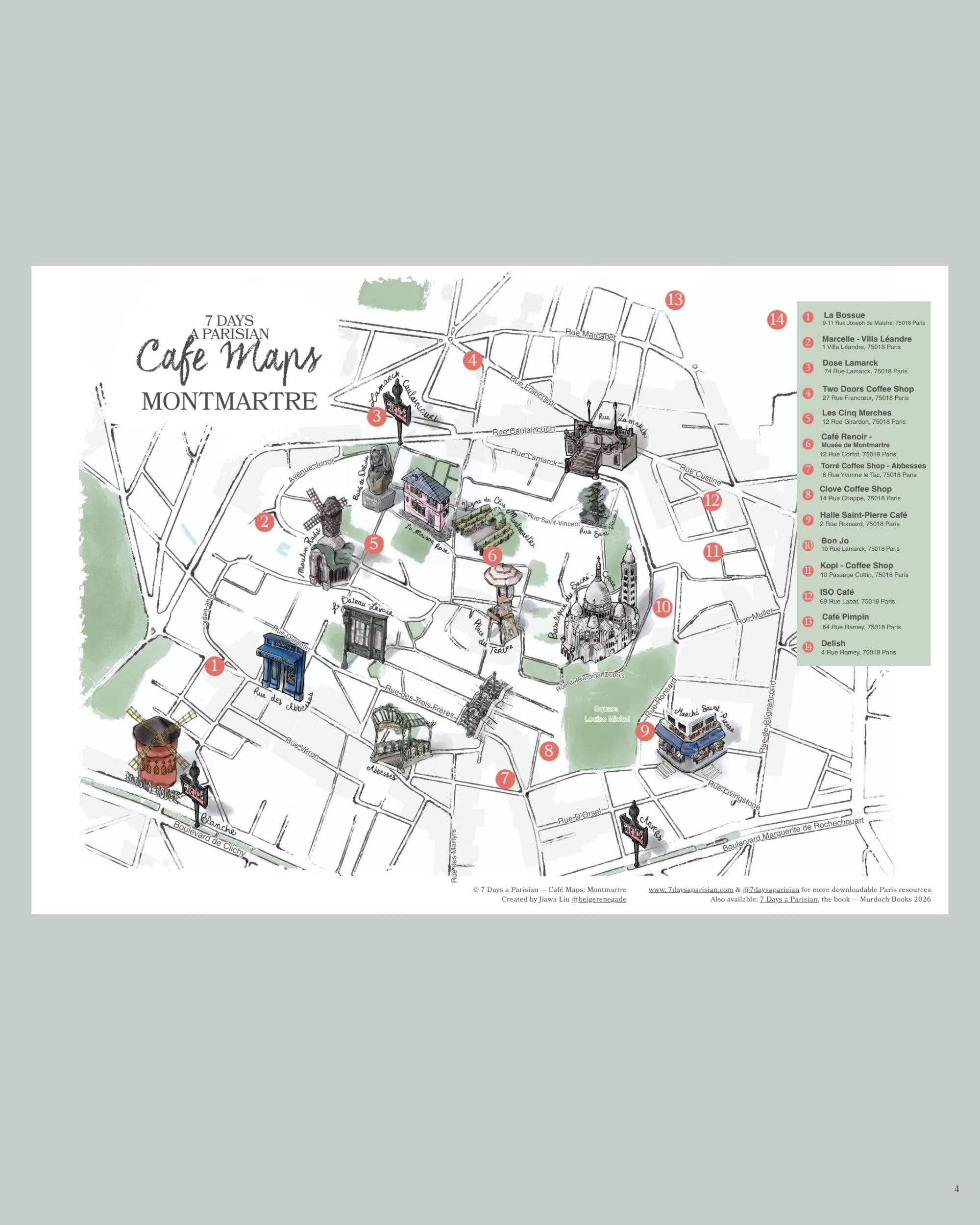 Montmartre Café Map (Printable Download) Secondary image