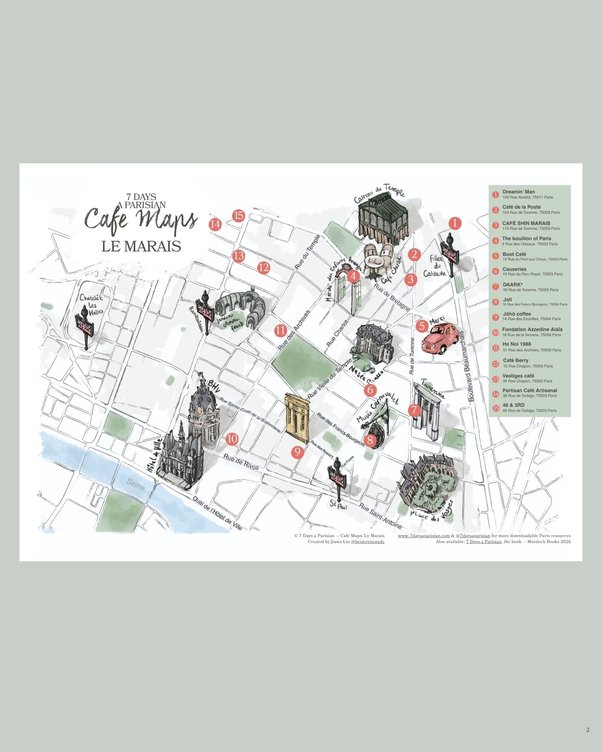 Le Marais Café Map (Printable Download) Secondary image