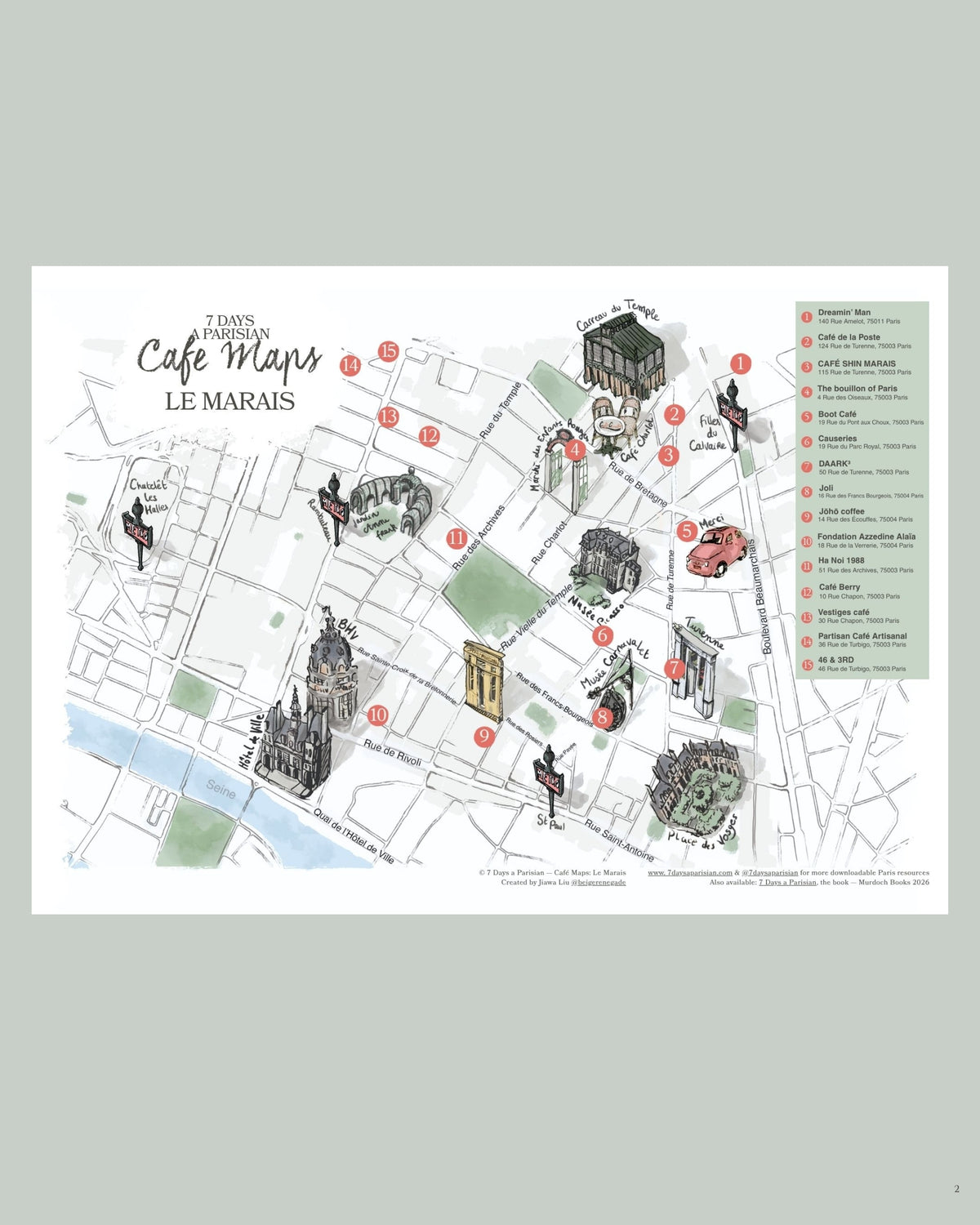 Le Marais Café Map (Printable Download)