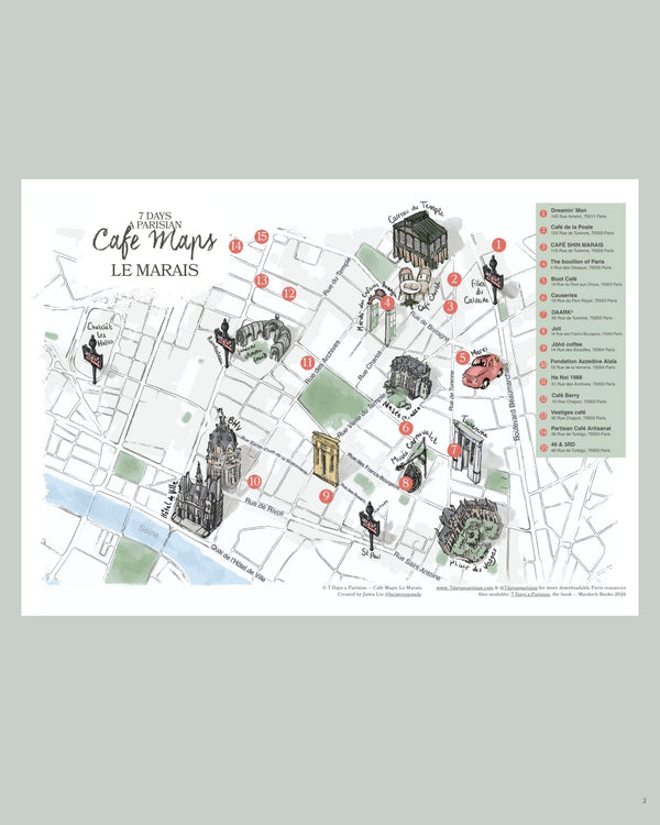 Le Marais Café Map (Printable Download)